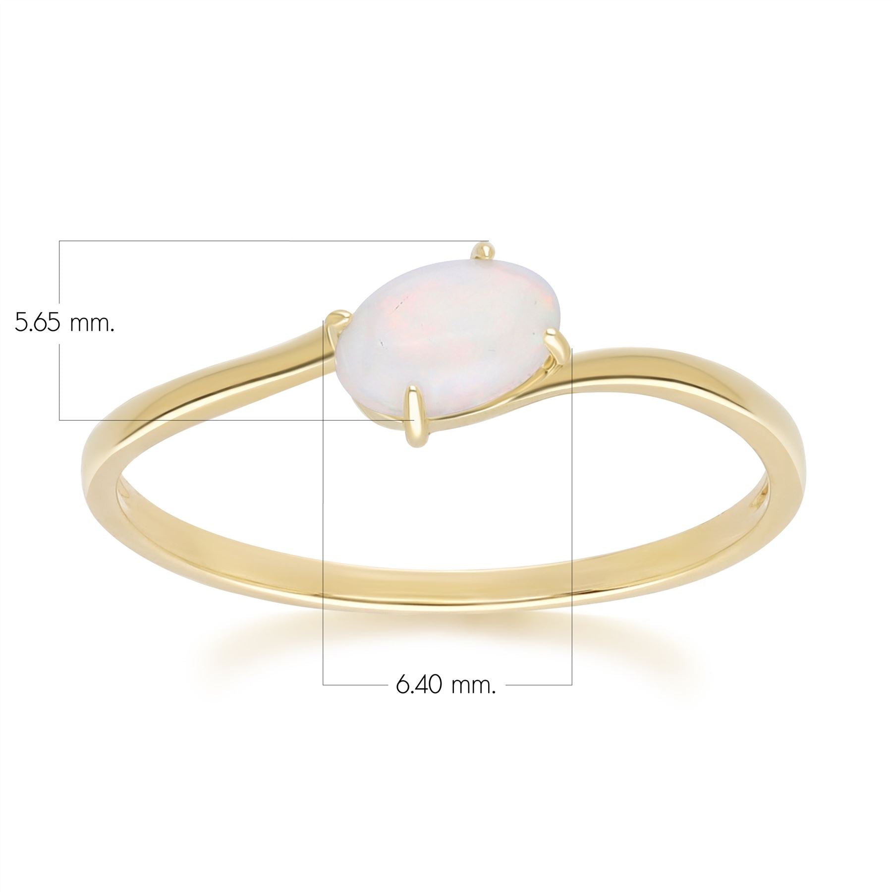 Klassischer ovaler Opal-Cabochon-Ring in 9 Karat Gelbgold