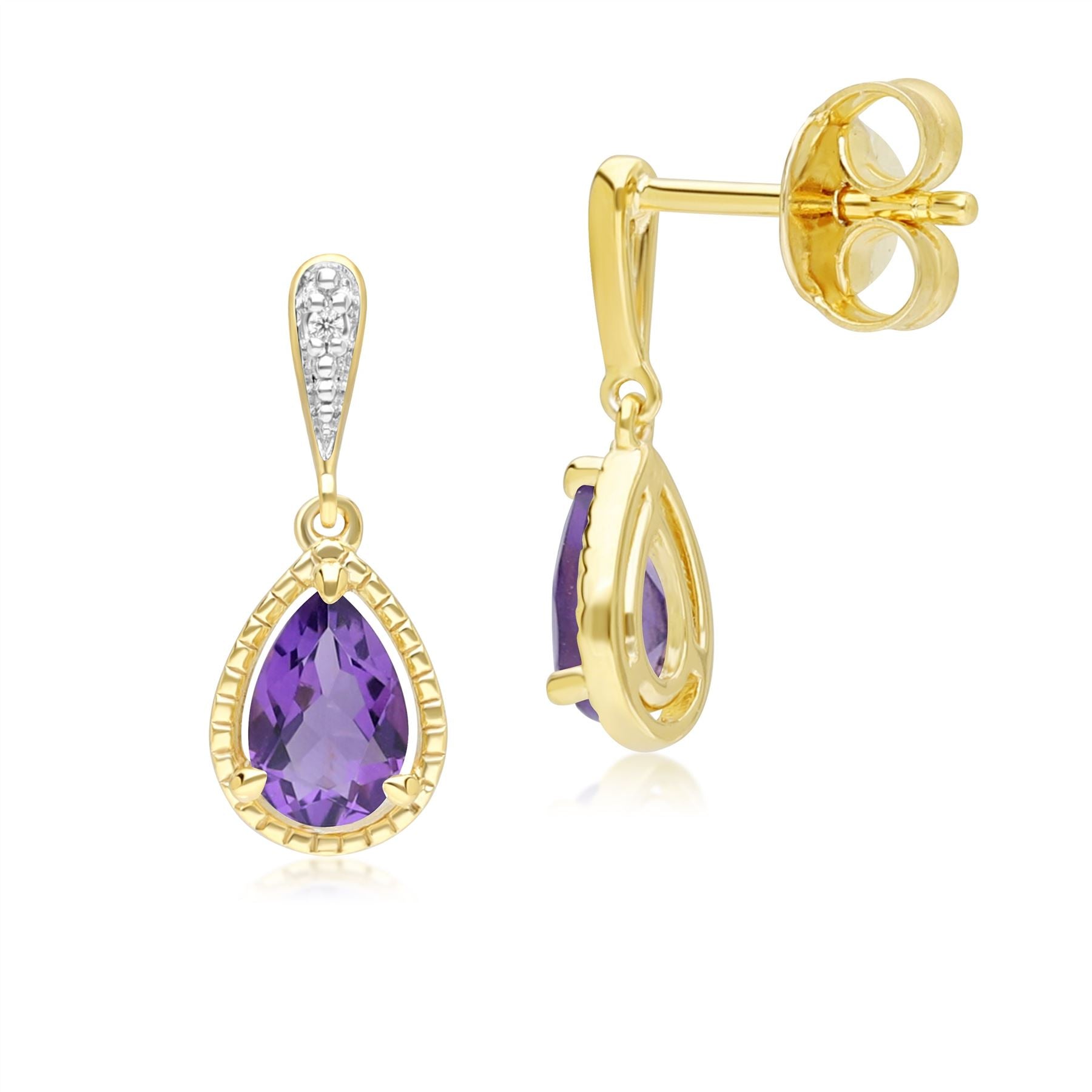 classic-pear-amethyst-diamond-drop-earrings-in-9ct-yellow-gold-135e1912019 Side