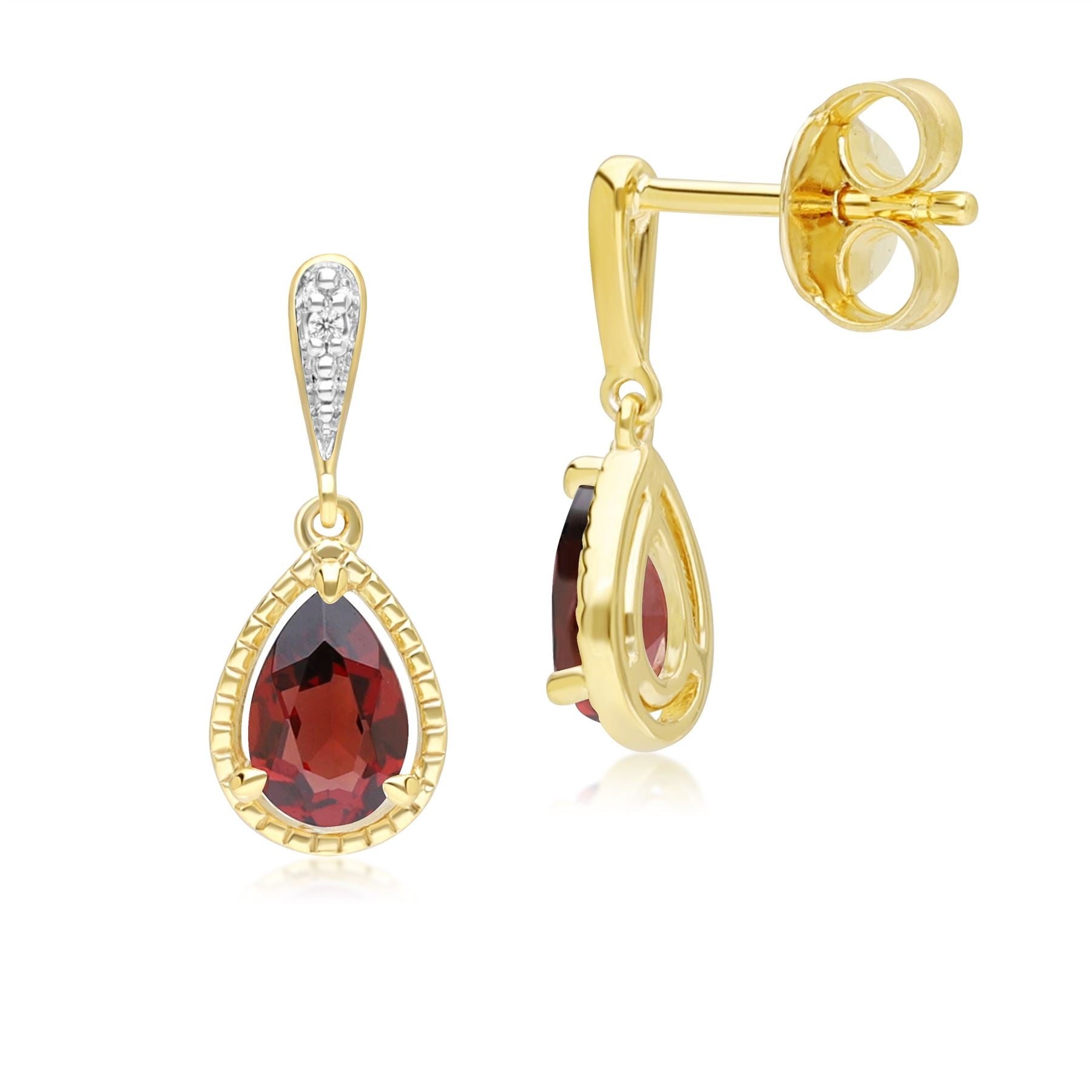 classic-pear-garnet-diamond-drop-earrings-in-9ct-yellow-gold-135e1912049 Side