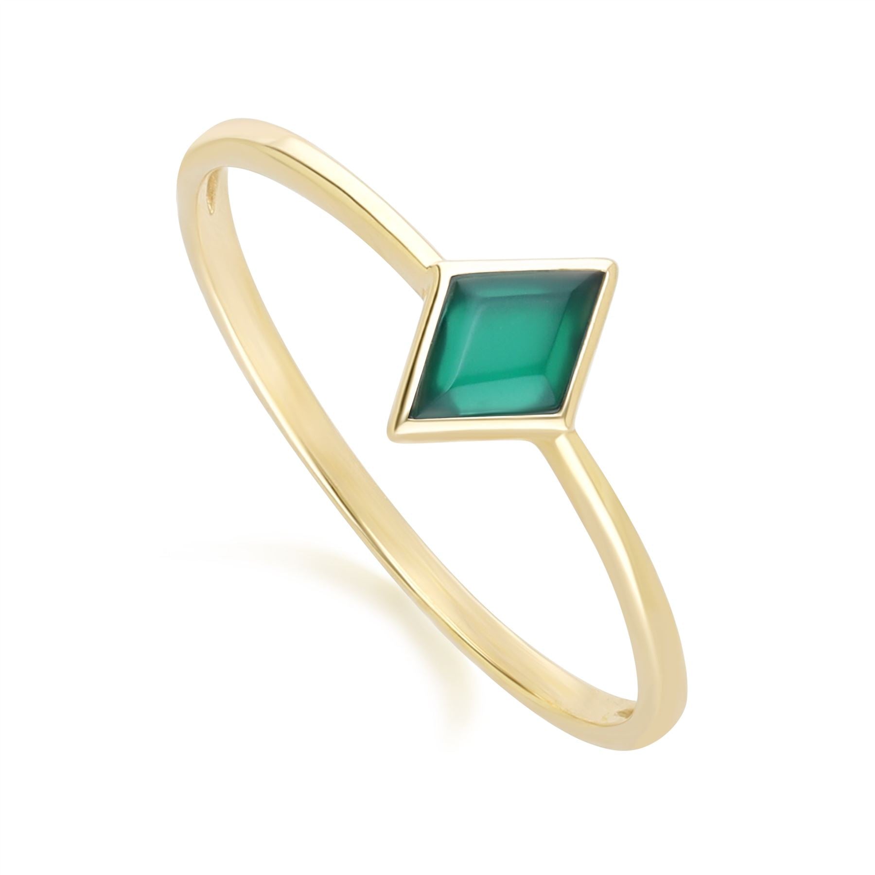 Klassischer Chalcedonring in 9 Karat Gelbgold