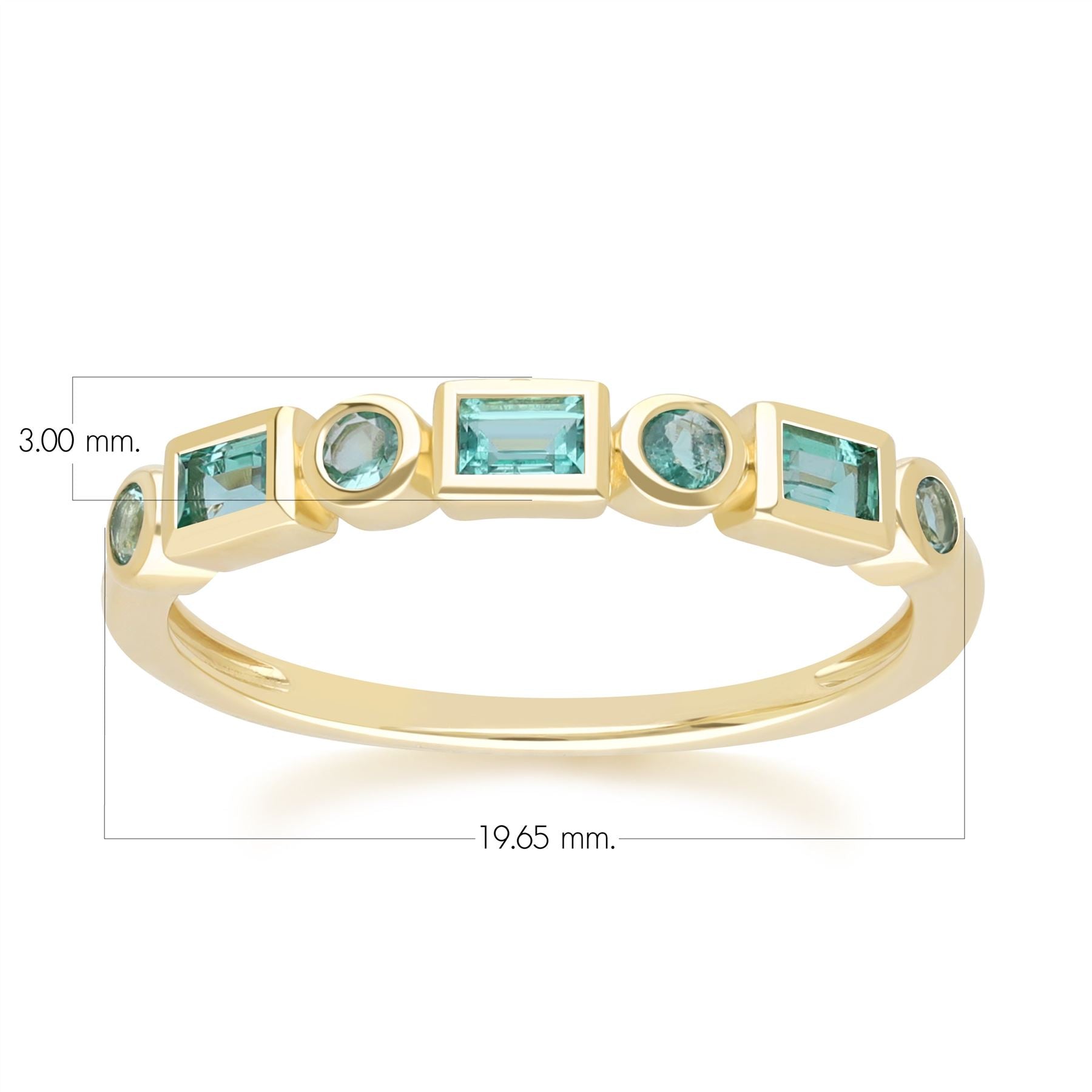 Klassischer Smaragd-Eternity-Ring aus 9 Karat Gelbgold