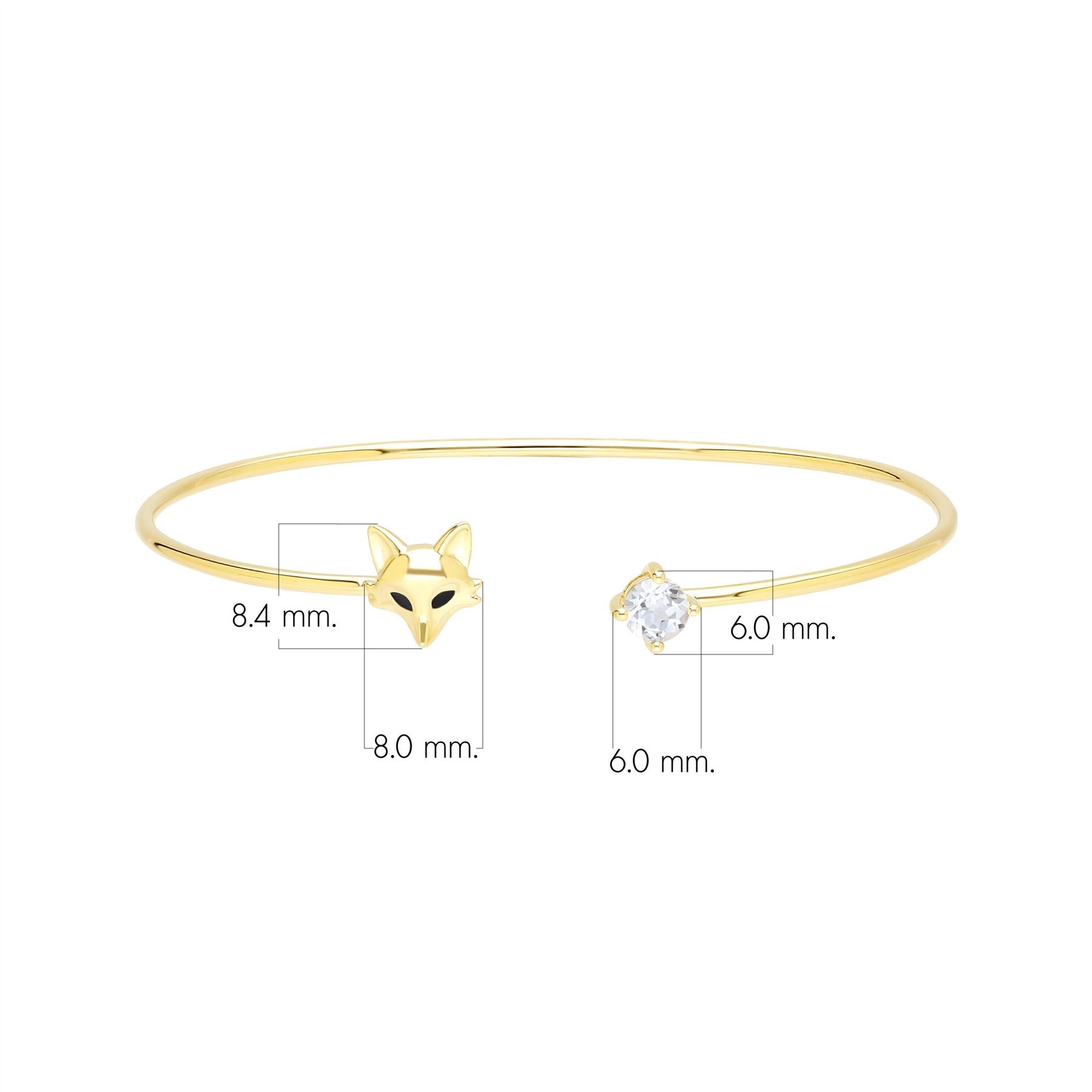 Gardenia Topaz Fox Bangle In 9ct Yellow Gold