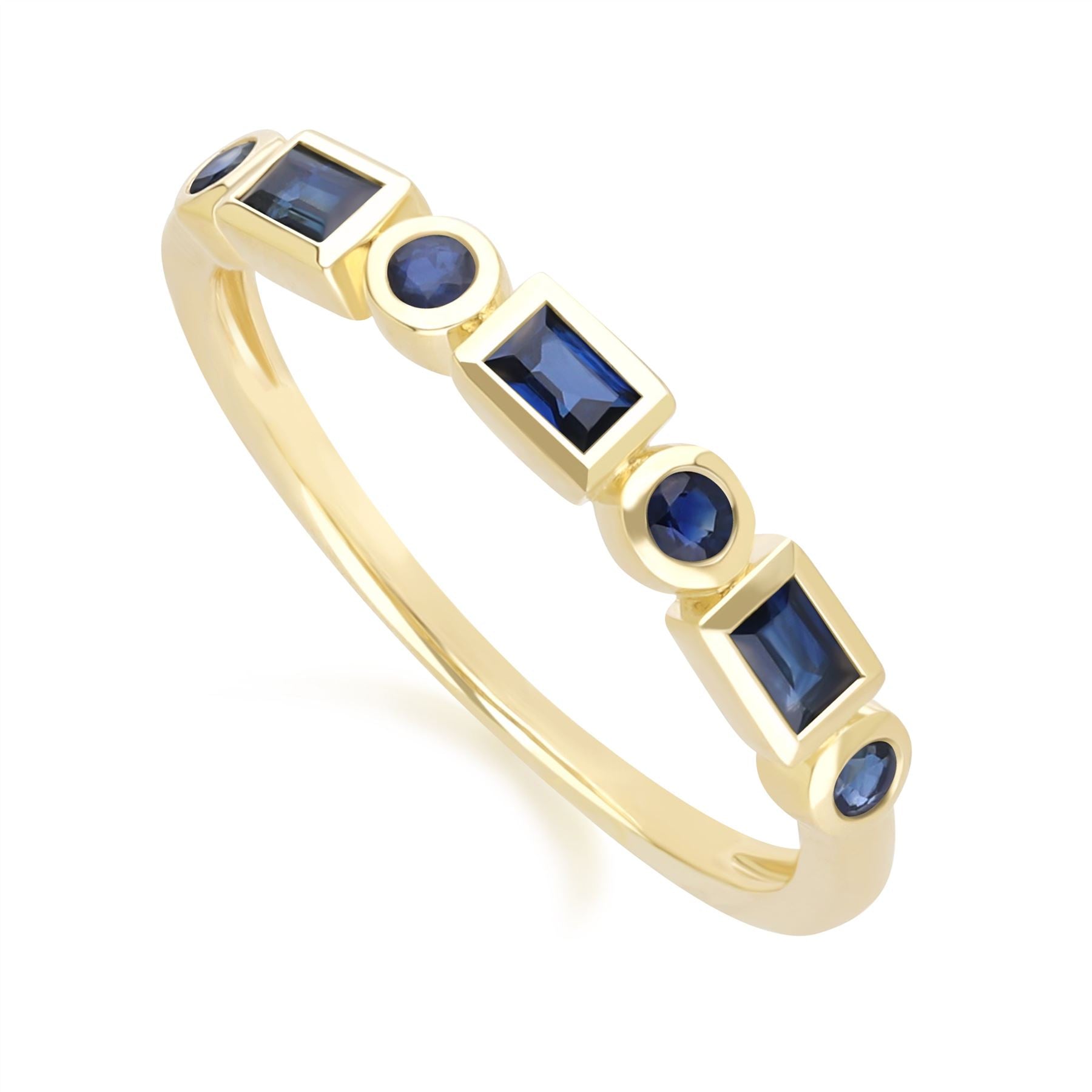 Klassischer Saphir-Eternity-Ring in 9 Karat Gelbgold