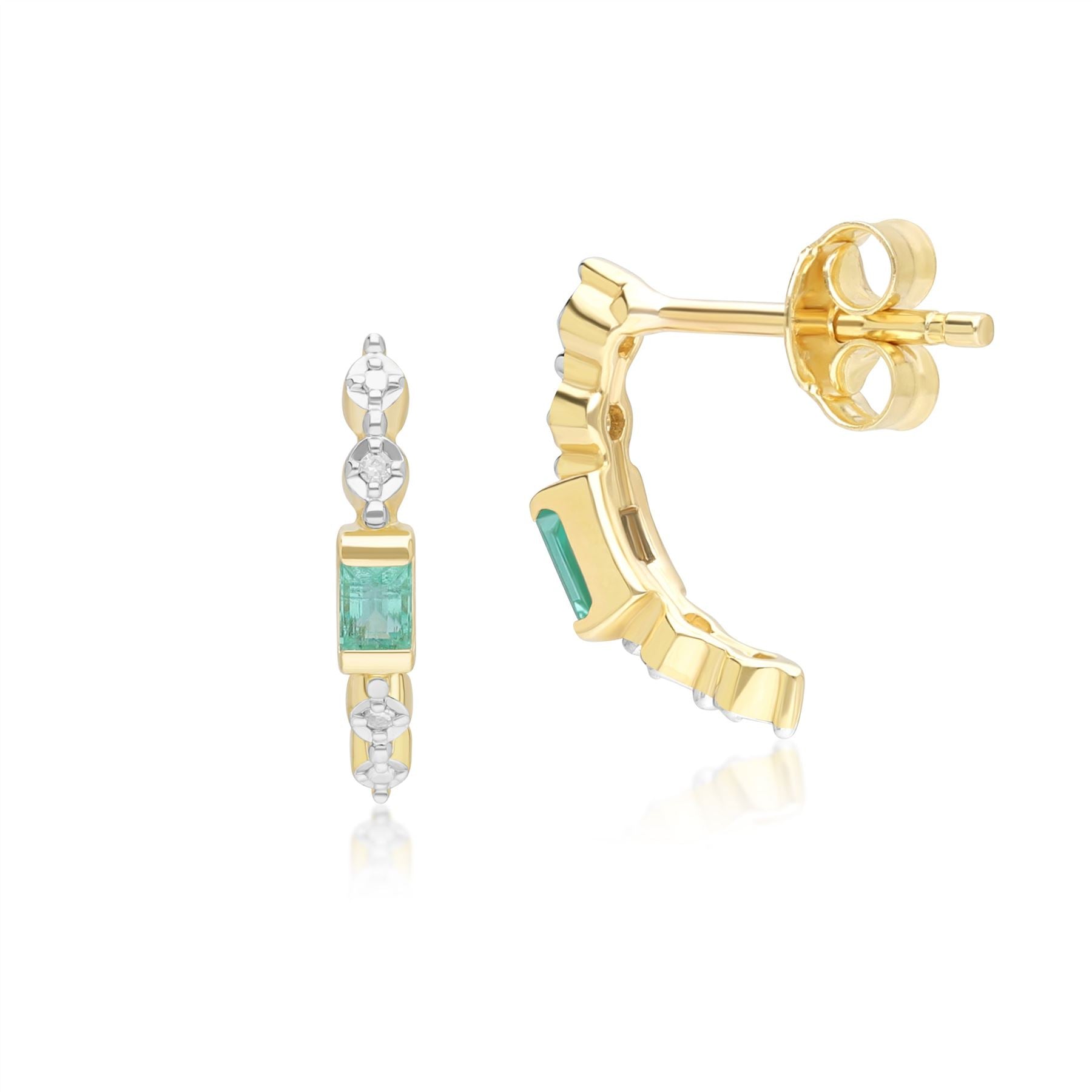 classic-baguette-emerald-diamond-half-eternity-hoop-earrings-in-9ct-yellow-gold-135e1886019 Side