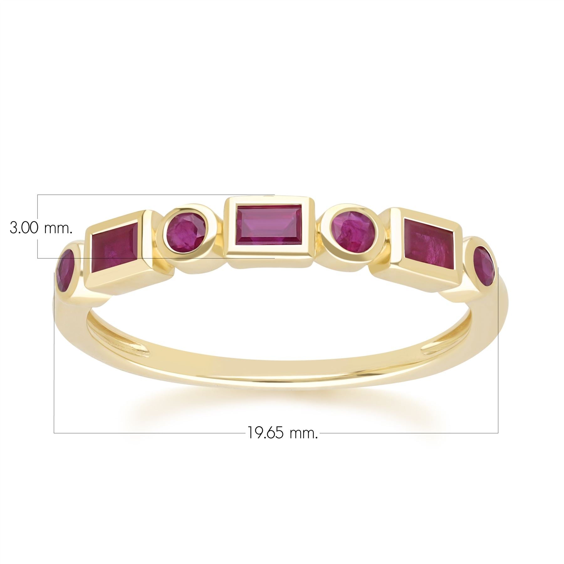 Klassischer Rubin-Eternity-Ring in 9 Karat Gelbgold