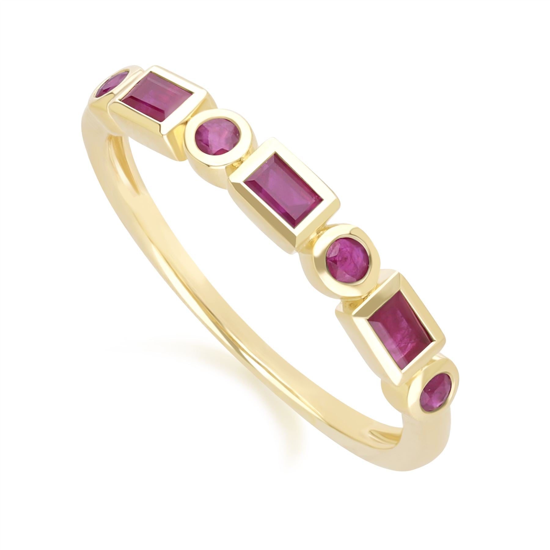 Klassischer Rubin-Eternity-Ring in 9 Karat Gelbgold